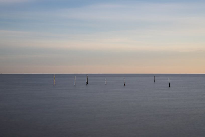 Sunset Fishing nets in the IJsselmeer! by Peter Haastrecht, van