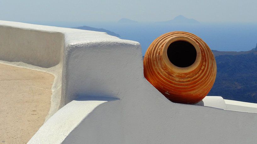 Nature morte du lanceur sur Santorin par Henny Hagenaars