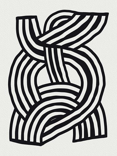 Mid Century Modern Abstract line Art Painting