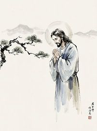 Sumi-e Christus: Jezus in traditionele Chinese inkt