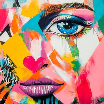 Colourful faces of emotions by Poster Art Shop