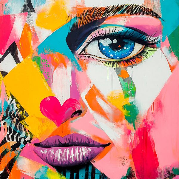 Kleurrijke gezichten van emoties van Poster Art Shop