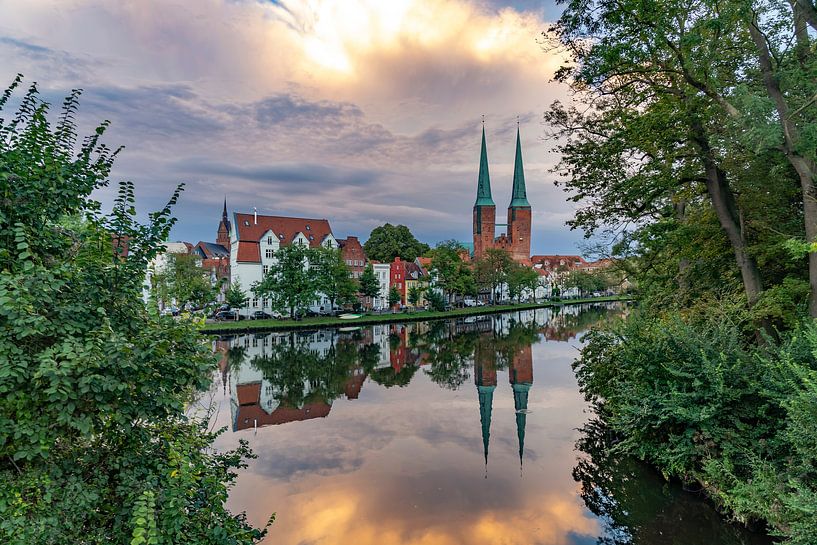 Lübeck Cathedral and Trave by Peter Schickert