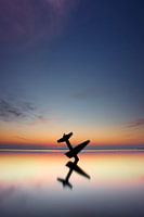 Calm sunset at monument to the Allies