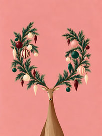 Blush Reindeer with Ornament Antlers by Mosaic Dialogue