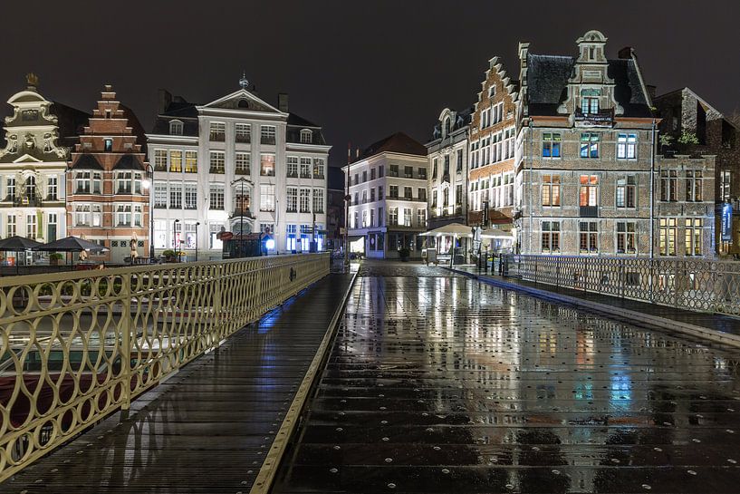 Die Brücke über den Fluss Lys in Gent von MS Fotografie | Marc van der Stelt
