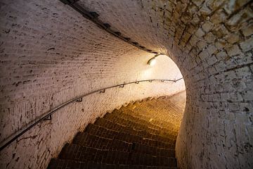 Illuminated Bunker Staircase Fort Pannerden by Evert Jan Luchies