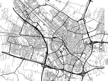 Kaart van Utrecht in Zwart Wit van Map Art Studio