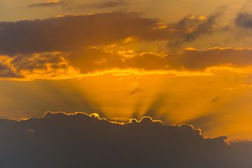 USA, Florida, Oranje zonsondergang kleuren achter grote wolk van adventure-photos