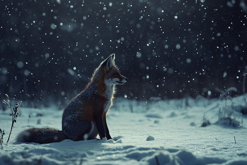 Vos in winterlandschap van Art & Soul Creations
