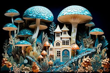 De blauwe champignon van Erich Krätschmer