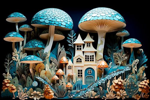 De blauwe champignon
