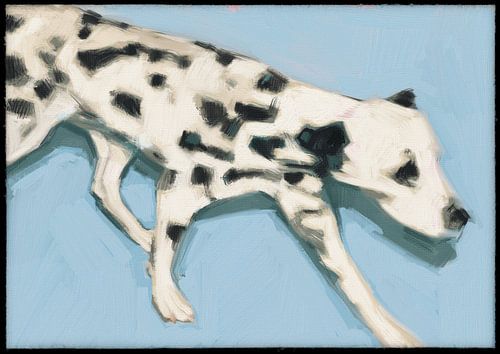 Dalmatians in Motion – Contemporary Dog Art in Soft Shades of Blue