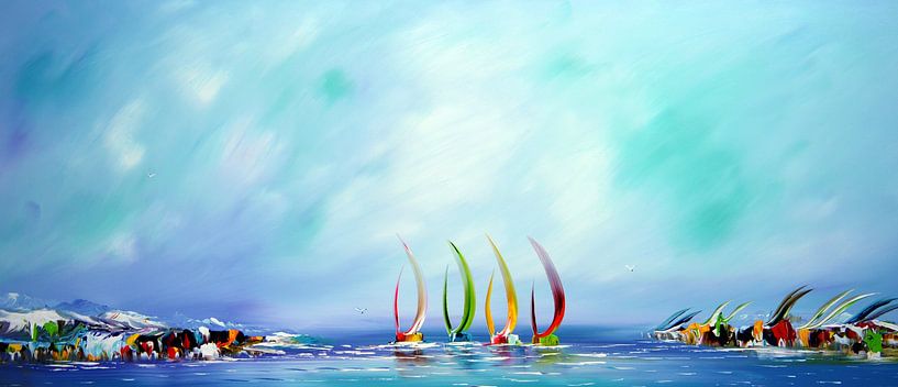 Blue Sailing by Gena Theheartofart
