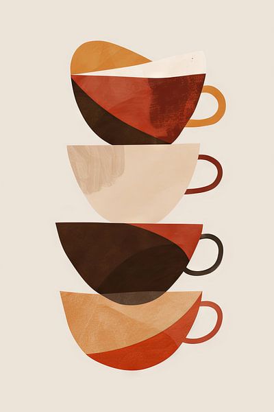 Abstract coffee cups by Poster Art Shop