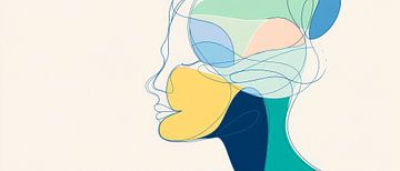 Fluid portrait in soft colours by Poster Art Shop