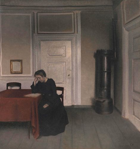 Living room in Strandgade with the artist's wife, Vilhelm Hammershøi