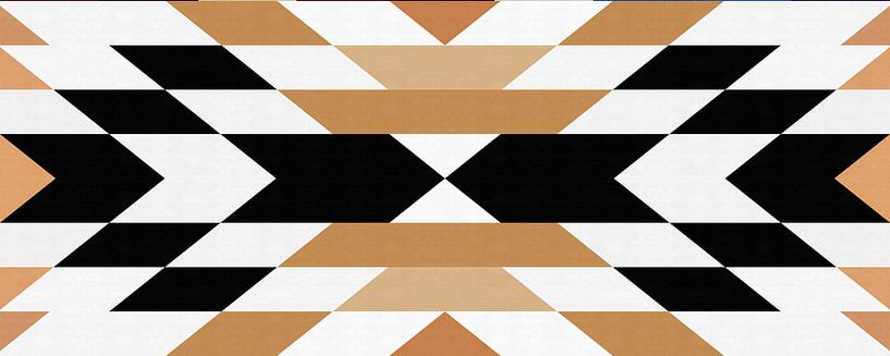 Zwart en bruin geometrisch 2 van Vitor Costa