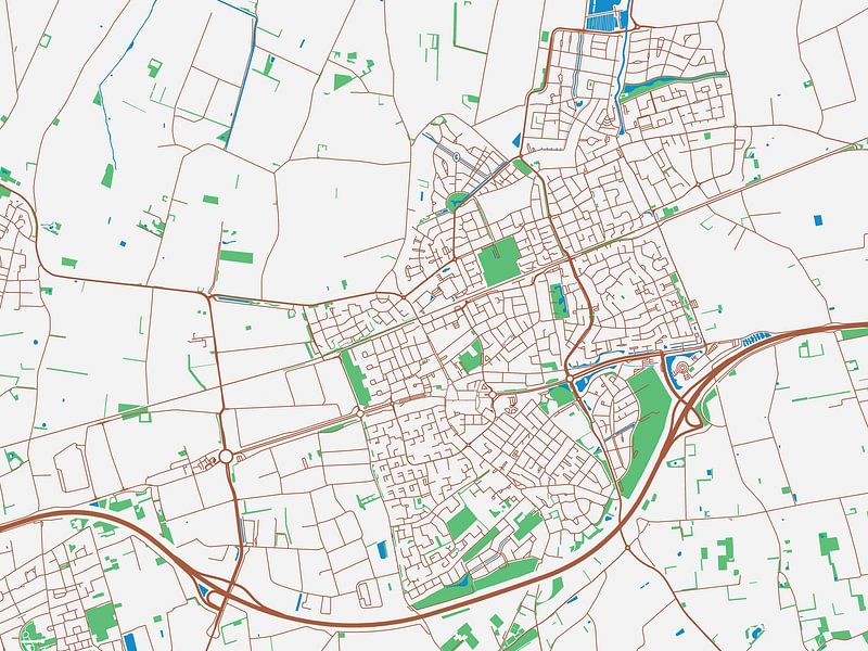 Map of Etten-Leur in the style Urban Ivory by De Kaartenwinkel