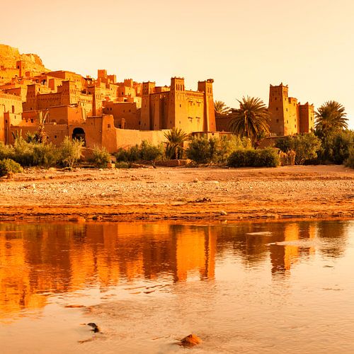 Kasbah Ait-Benhaddou at sunrise, UNESCO World Heritage Site, Morocco,