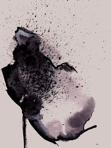 Poppy abstract splash on neutral background