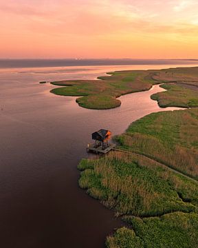 Sunrise at Kiekkaaste in Groningen by Ewold Kooistra