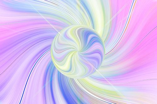 Elementen van Pastelkleuren – Abstracte Pastelkunst met Draaiende Cirkel en Vloeiende Lijnen