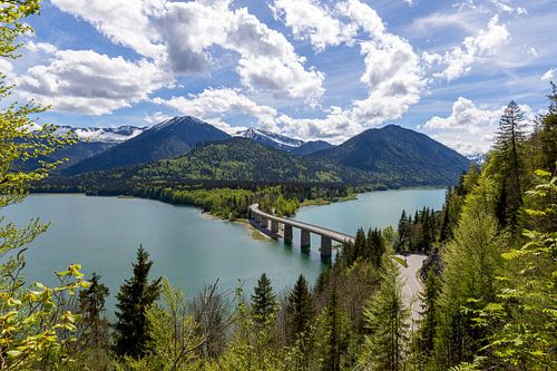 View of the Sylvenstein reservoir