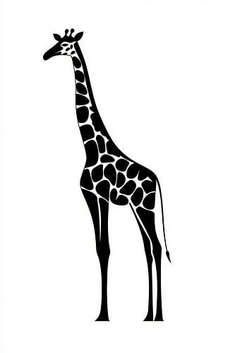 Elegante giraffe in zwart en wit