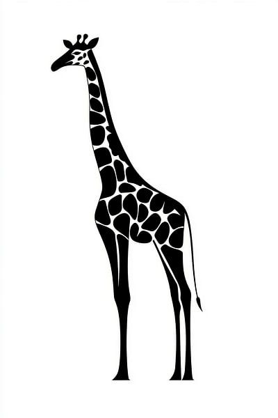 Elegant giraffe in black and white by Poster Art Shop
