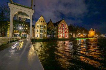 Zwolle Torbeckegracht in de avond van Sjoerd van der Wal Fotografie