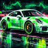 Porsche 911 GT3 RS Weiß und Grün gestreift von MIROKKU