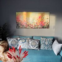Klantfoto: Colorful Flowers van Gena Theheartofart, op canvas