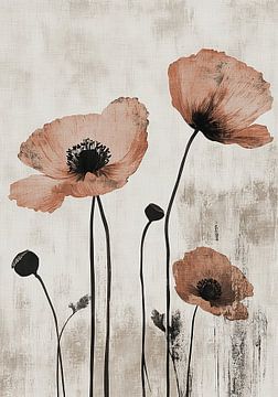 Poppies on Linen van Bianca ter Riet