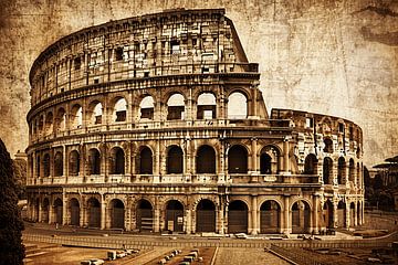 Sepia Colosseum - Een Romeins architectuurwonder van Art & Soul Creations