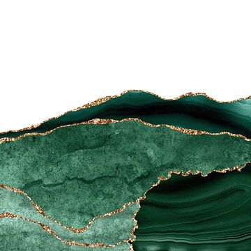 Emerald & Gold Agate Texture 06 by Aloke Design