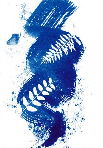 Abstracte Blauwe Planten Krul
