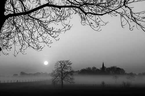 Nebliger Sonnenaufgang Pressungen von Henk Kersten