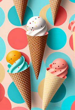 Colourful ice cream scoops by drdigitaldesign