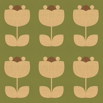 Bloemenpatroon uit het midden van de eeuw van Dina Dankers