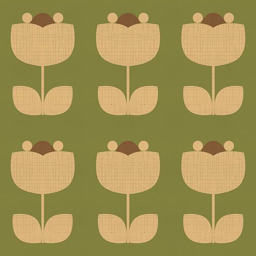 Bloemenpatroon uit het midden van de eeuw