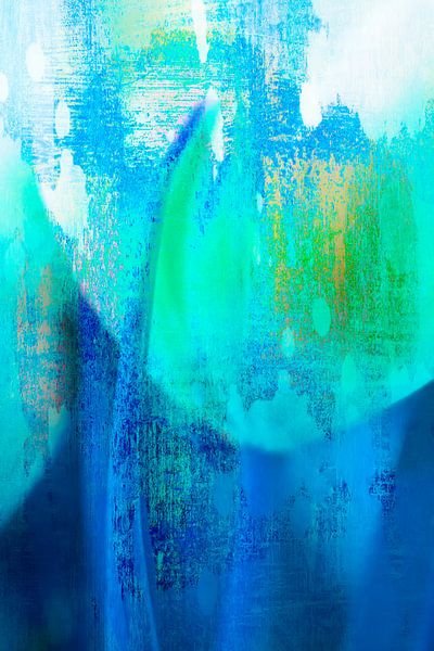 Abstraktes in blau-grün-türkisen Farbtönen von Ellen Driesse