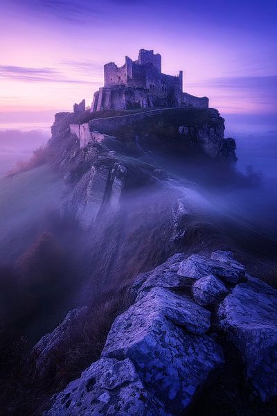Verborgene Burg in Nebel von Poster Art Shop