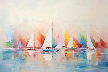 Sailboats abstract