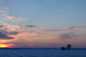 Sonnenuntergang in der Provinz Groningen