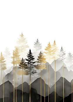 Natur Abstrakt Gold Dekor