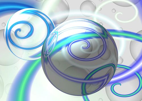 Wintertijd glazen bollen spiralen