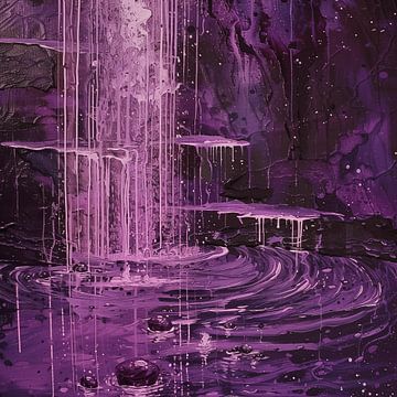 Pluie violette abstraite sur TheXclusive Art