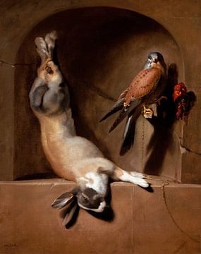 Still Life with Dead Hare and Falcon in a Niche, Dirck de Bray