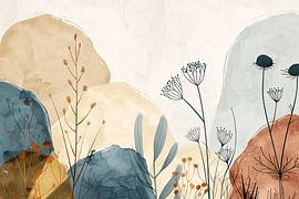 Abstract flowers in soft natural colours by Art & Soul Creations